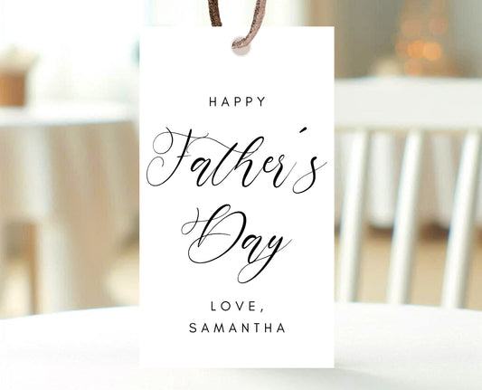 Editable Modern Father's Day Gift Tag, Printable Minimalist Father's Day Favor Tag, Fathers Day Tag, Happy Father's Day, Instant Download
