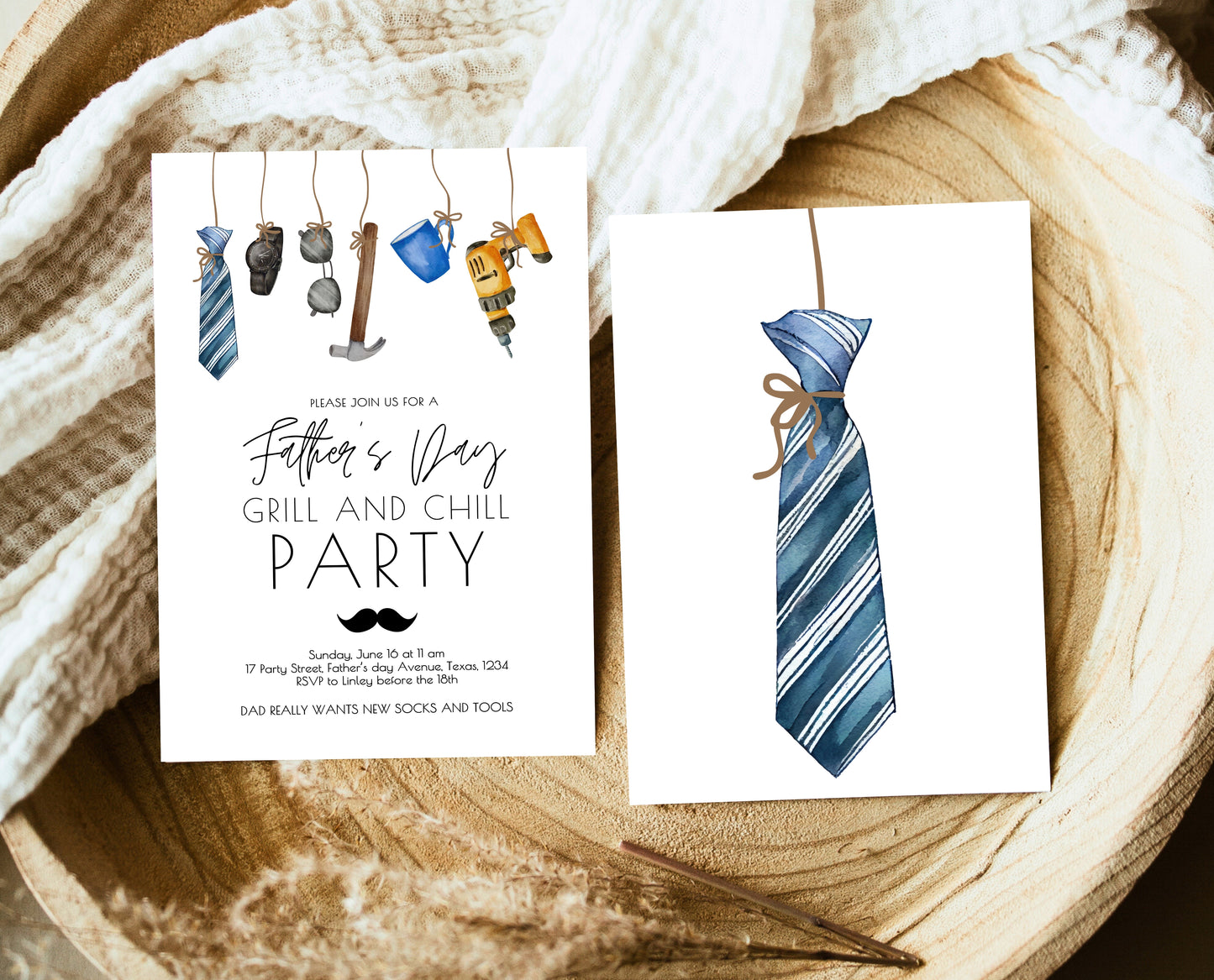 Editable Father's Day Invitation, Printable Minimalist Fathers Day Invitation, Fathers Day BBQ Invite, Father's Day Invite, Instant Download