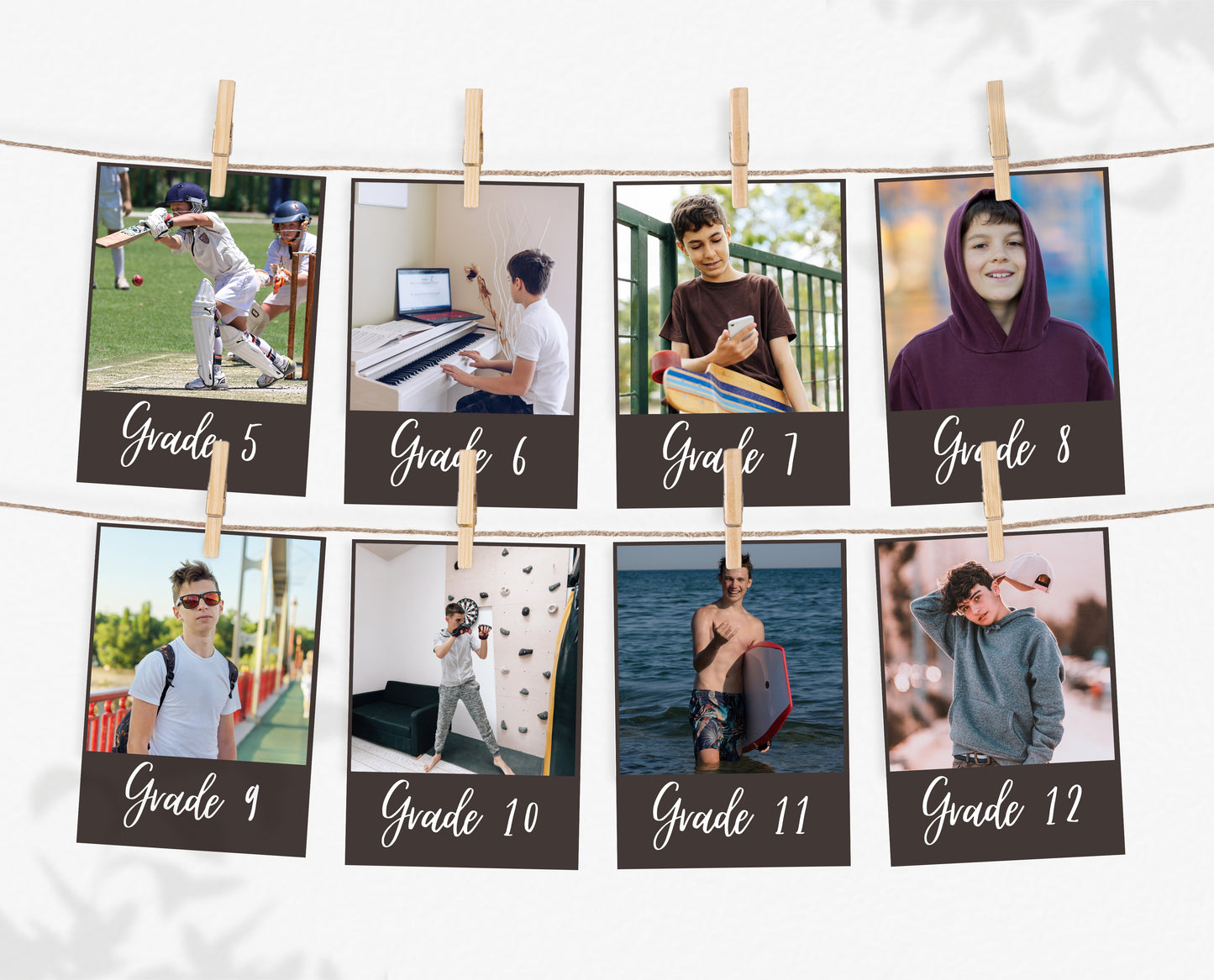 Editable Graduation Milestone Photo Banner, Graduation Photo Banner, High School Graduation Banner, Grad Party Decor, Instant Download, GP01