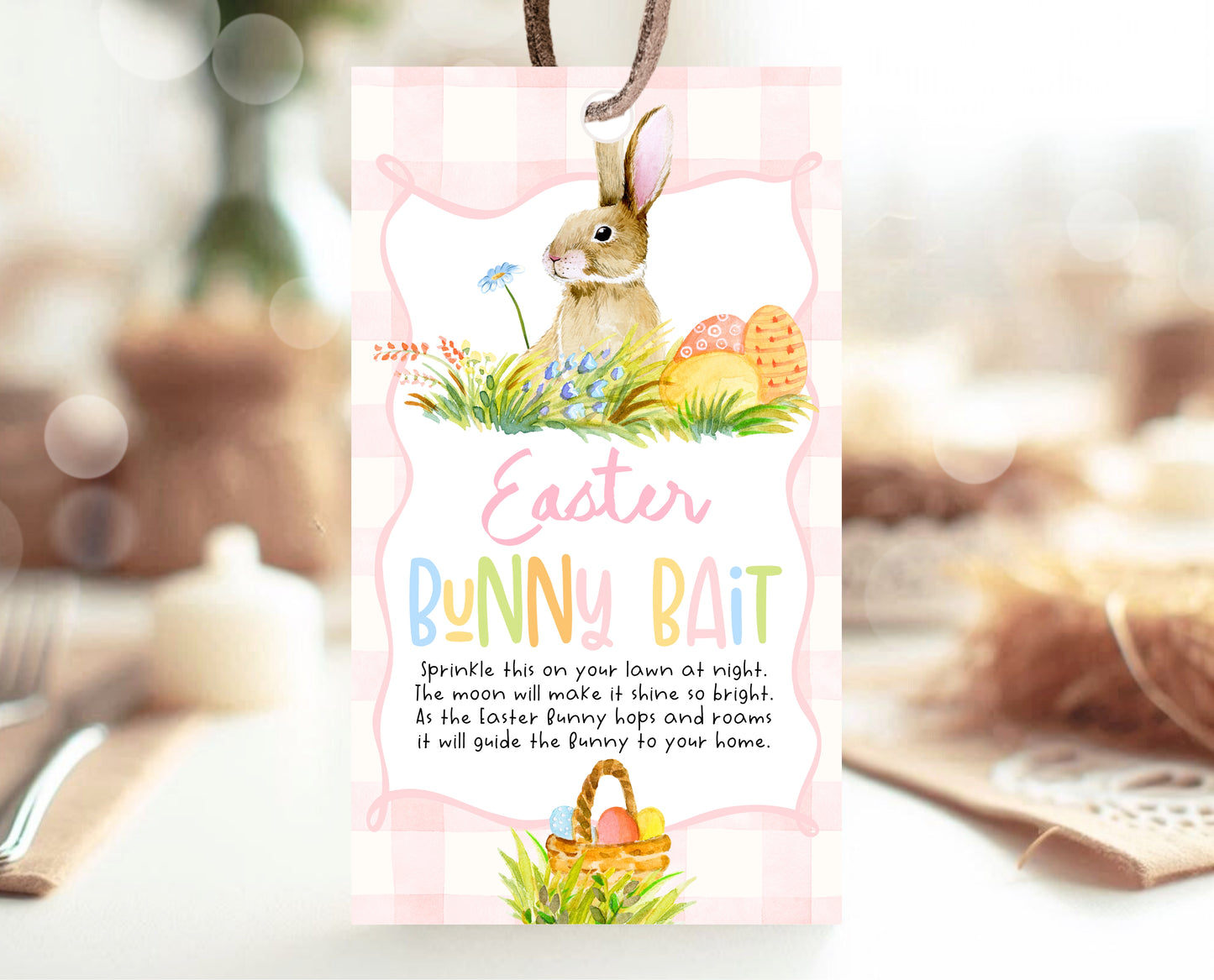 Editable Easter Bunny Bait Tag, Easter Bunny Food Tag, Easter Basket Party Favor Tag, Easter Classroom Gift Tag, Instant Download, EPC13