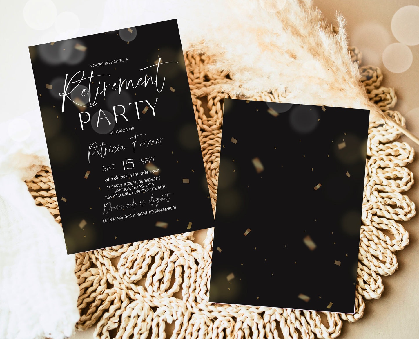 Editable Retirement Party Invitation, Retirement Invitation, Modern Retirement Invite, Minimalist Retirement Party Invite, Instant Download
