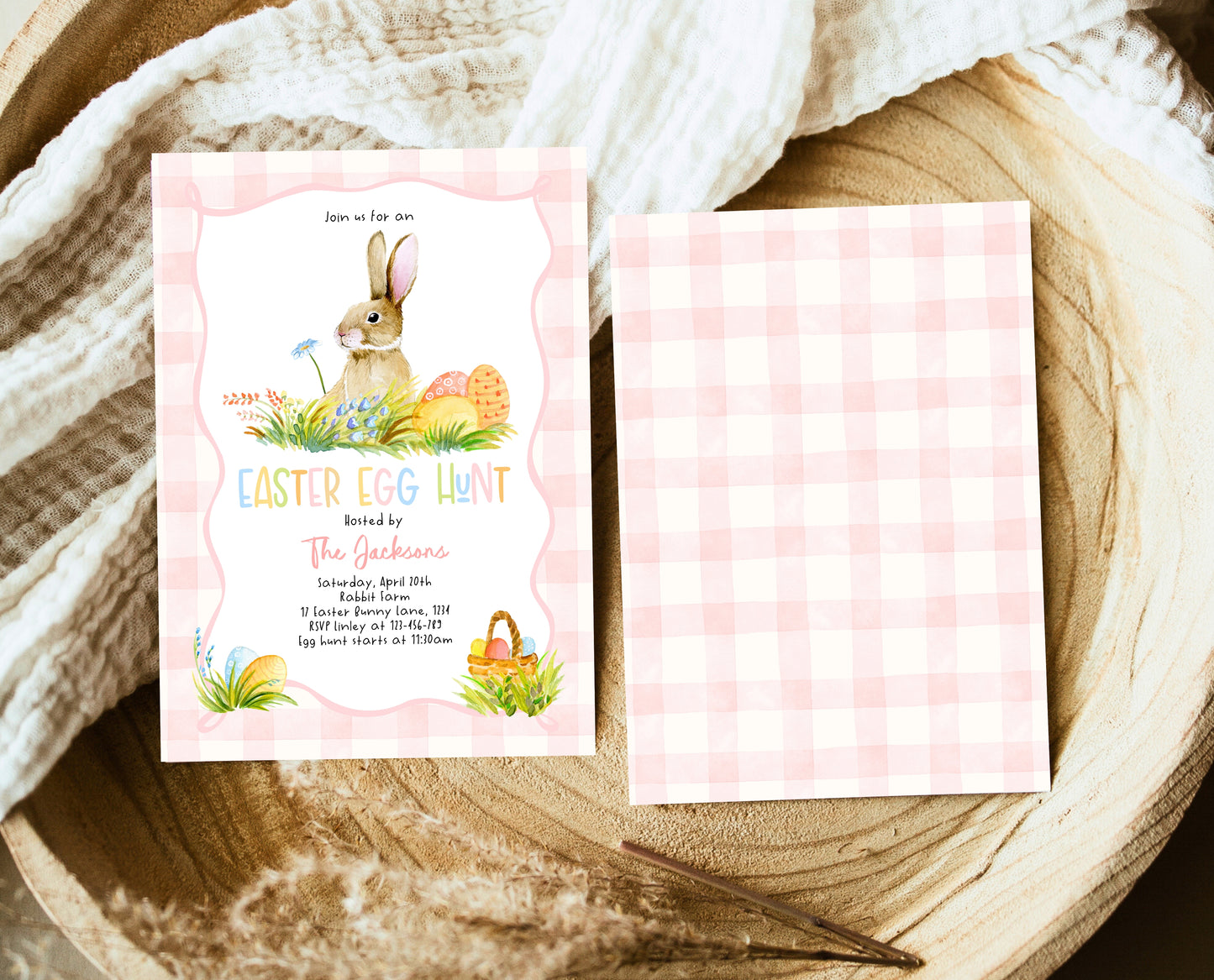 Editable Easter Egg Hunt Invitation, Bunny Invitation, Pink Easter Invitation, Easter Egg Dinner Invitation, Easter Egg Hunt Invite, EPC13