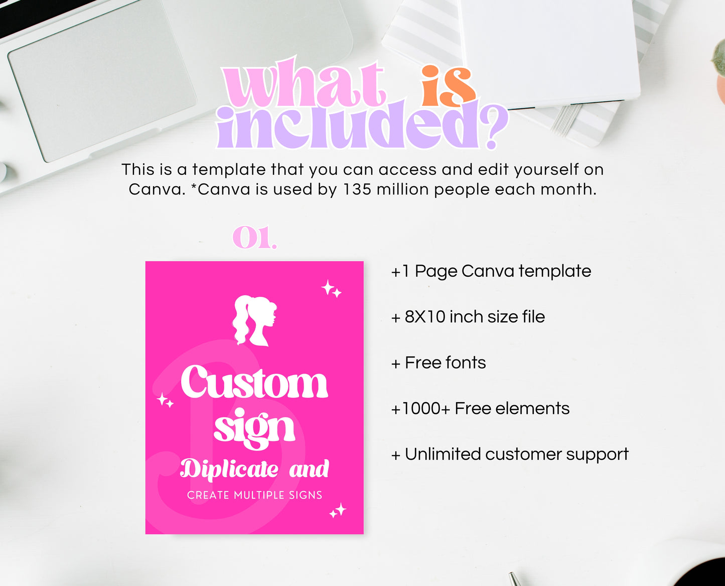 Editable Pink Doll Birthday Custom Sign, Girl Glam Doll Birthday Decorations, Hot Pink Fashion Party, Girl Pink Birthday Custom Sign, GBP16