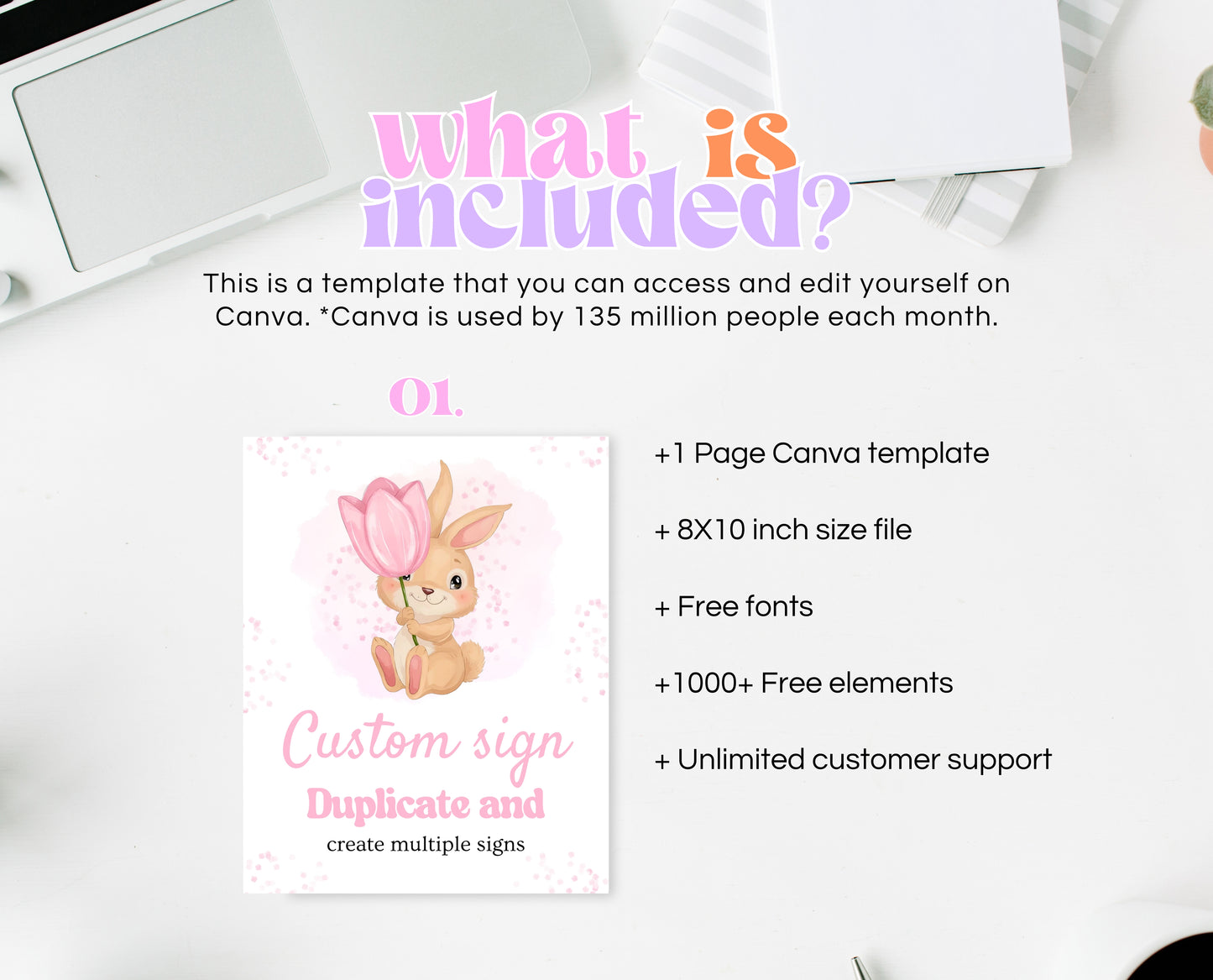 Editable Pink Bunny Birthday Custom Sign, Rabbit Birthday Party, Hop On Over Bunny Birthday, Spring Birthday, Rabbit Custom Banner, EPC15