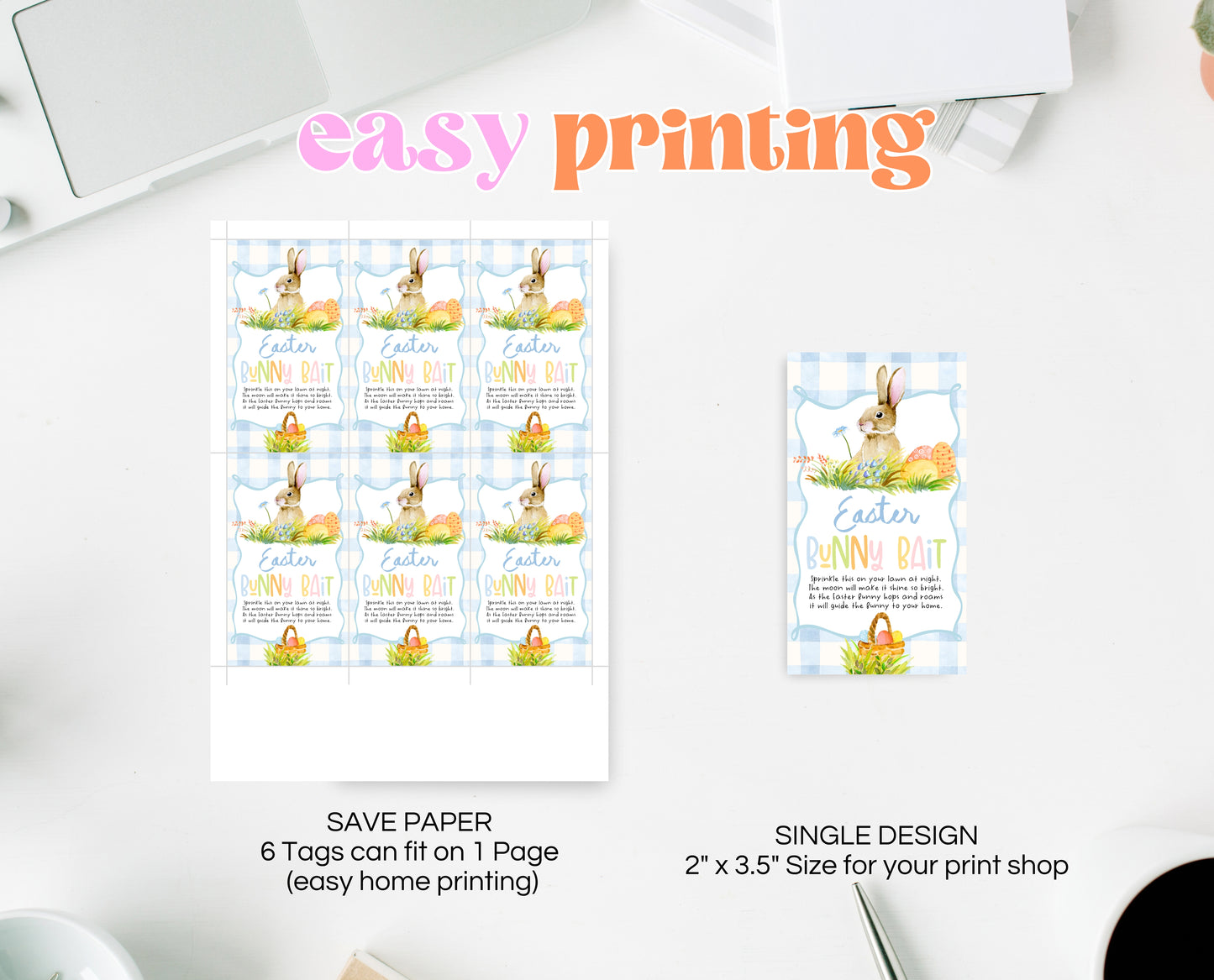 Editable Easter Bunny Bait Tag, Easter Bunny Food Tag, Easter Basket Party Favor Tag, Easter Classroom Gift Tag, Instant Download, EPC14