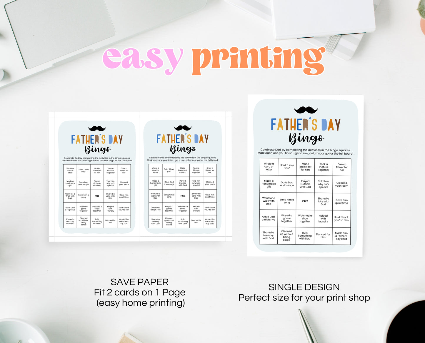 Editable Father's Day Bingo Game, Printable Father's Day Bingo Activity, Fathers Day Game With Kids, Father's Day Games, Instant Download