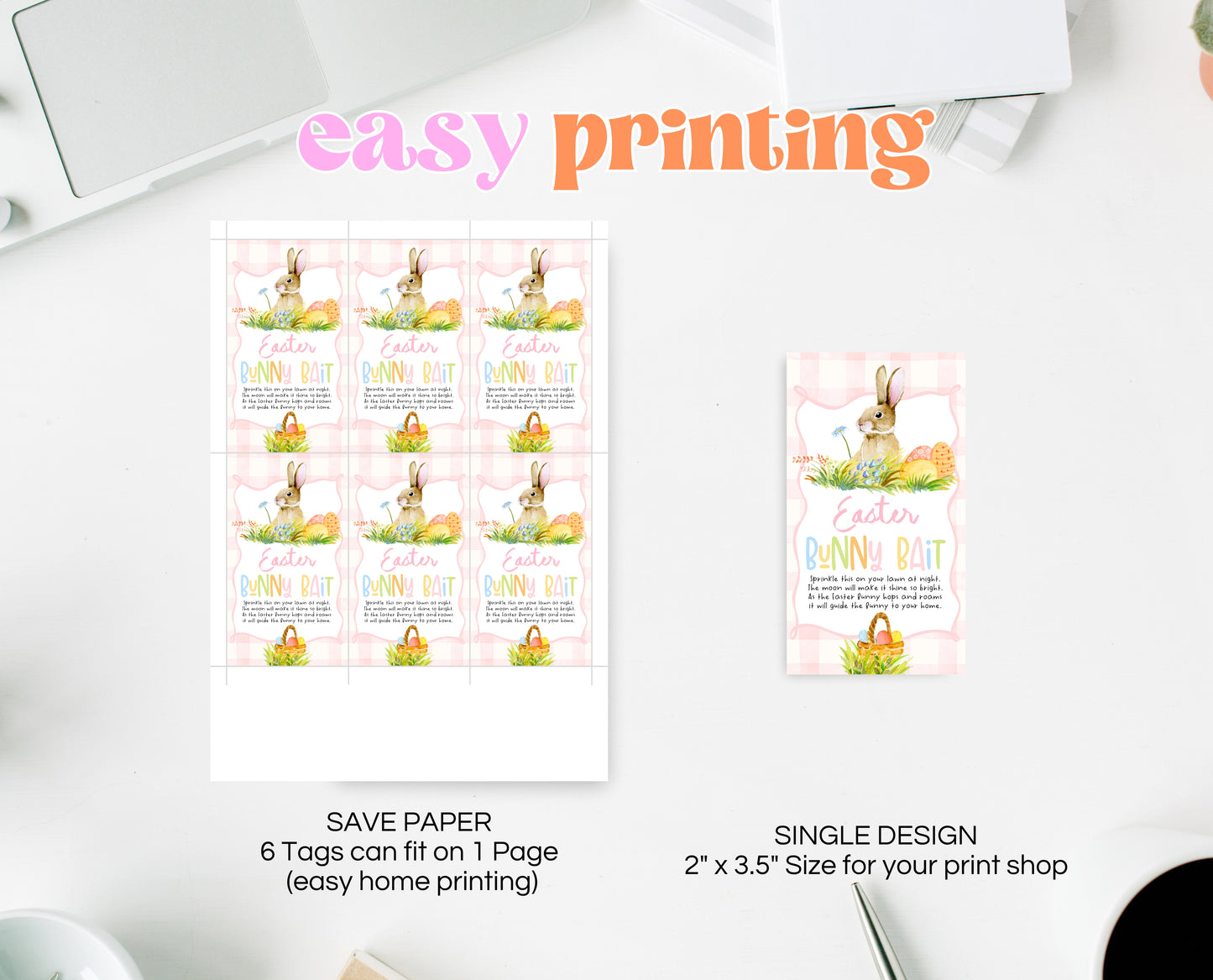 Editable Easter Bunny Bait Tag, Easter Bunny Food Tag, Easter Basket Party Favor Tag, Easter Classroom Gift Tag, Instant Download, EPC13