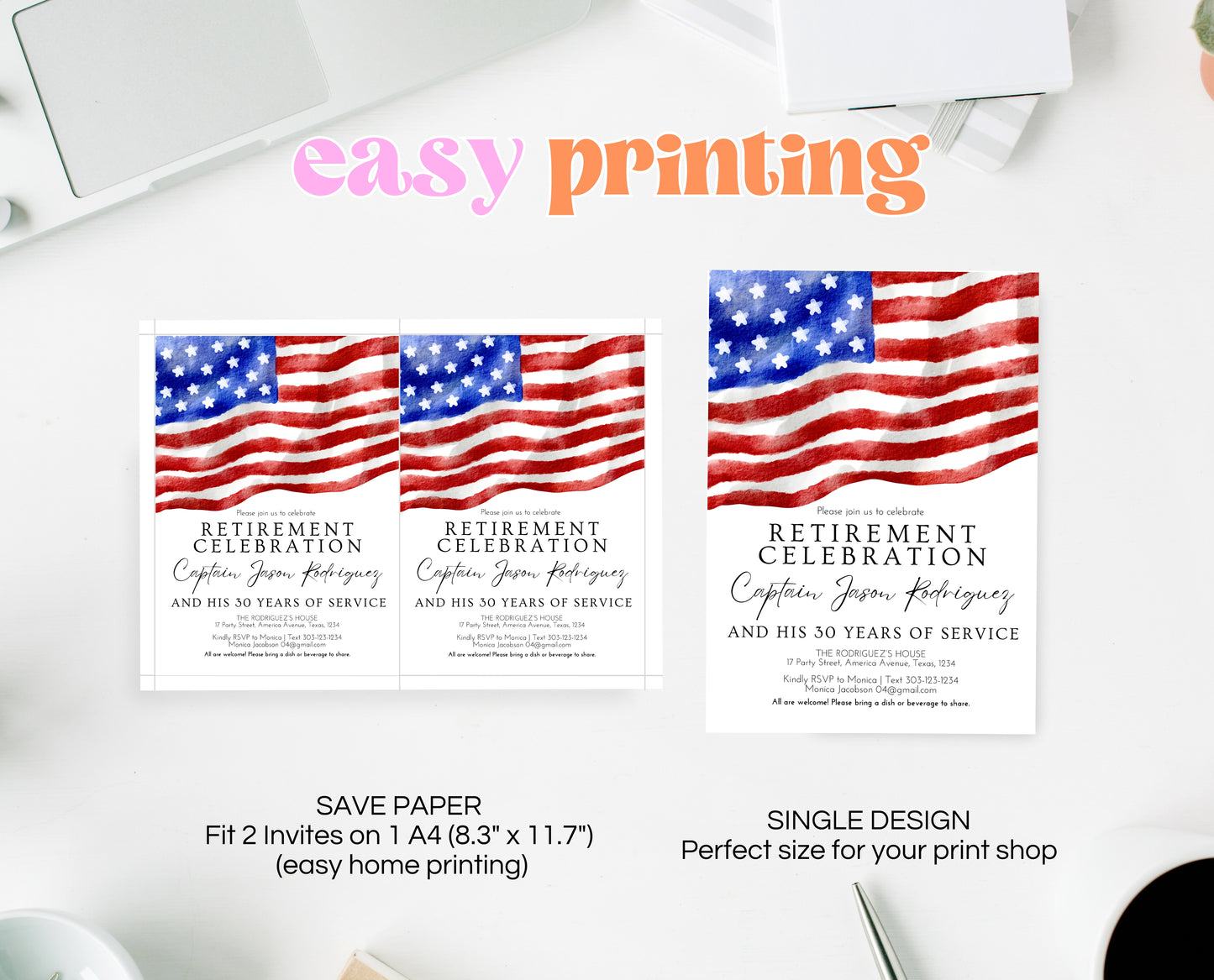 Editable Retirement Party Invitation, Retirement Invite Download, Military Retirement Invite, Navy Marine Retirement Party, Army Air Force