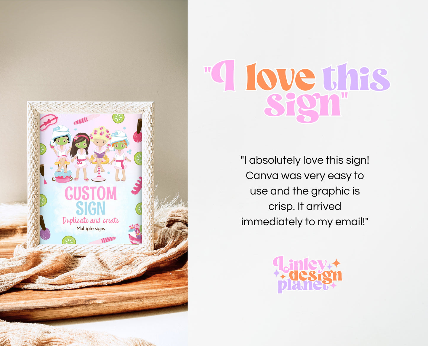 Editable Spa Party Birthday Custom Sign, Glamour Party Poster, Spa Birthday Decor, Pink Spa Party Custom Banner, Printable Download, GBP10