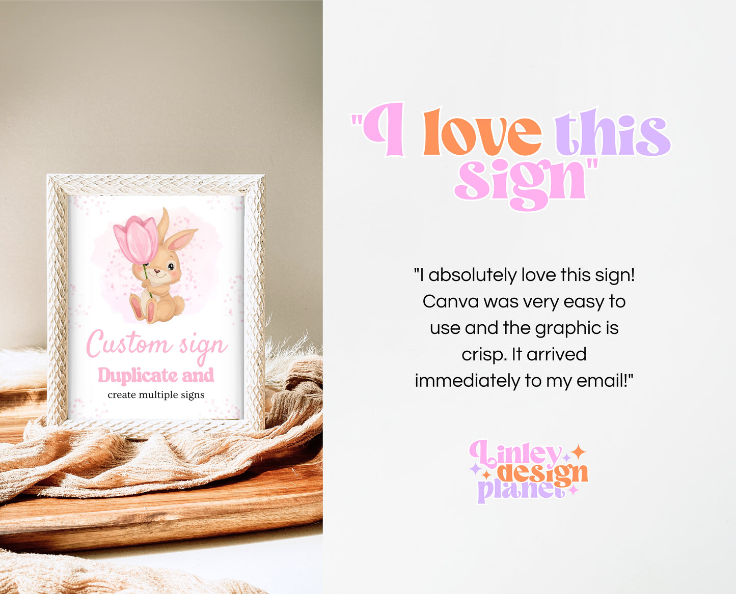 Editable Pink Bunny Birthday Custom Sign, Rabbit Birthday Party, Hop On Over Bunny Birthday, Spring Birthday, Rabbit Custom Banner, EPC15