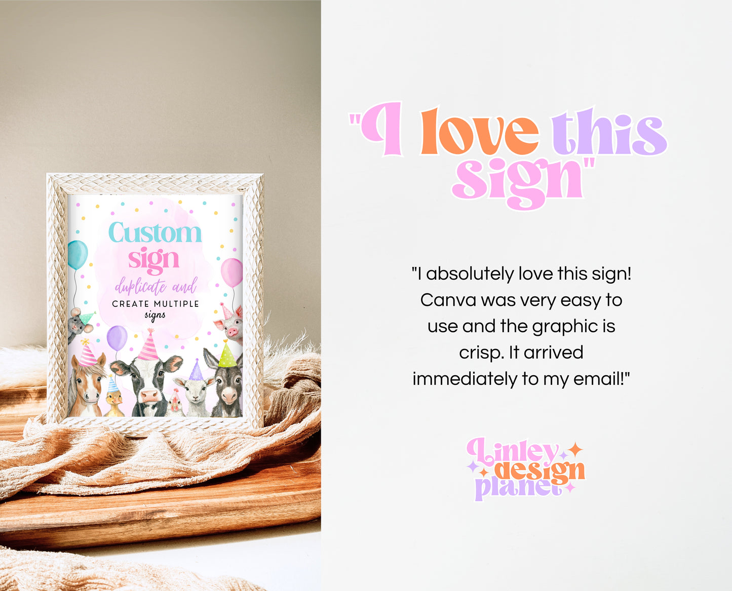 Editable Farm Girl Birthday Custom Sign, Pink Farm Birthday Party Decor, Calling All Party Animals, Pink Rainbow Farm Custom Banner, GBP15