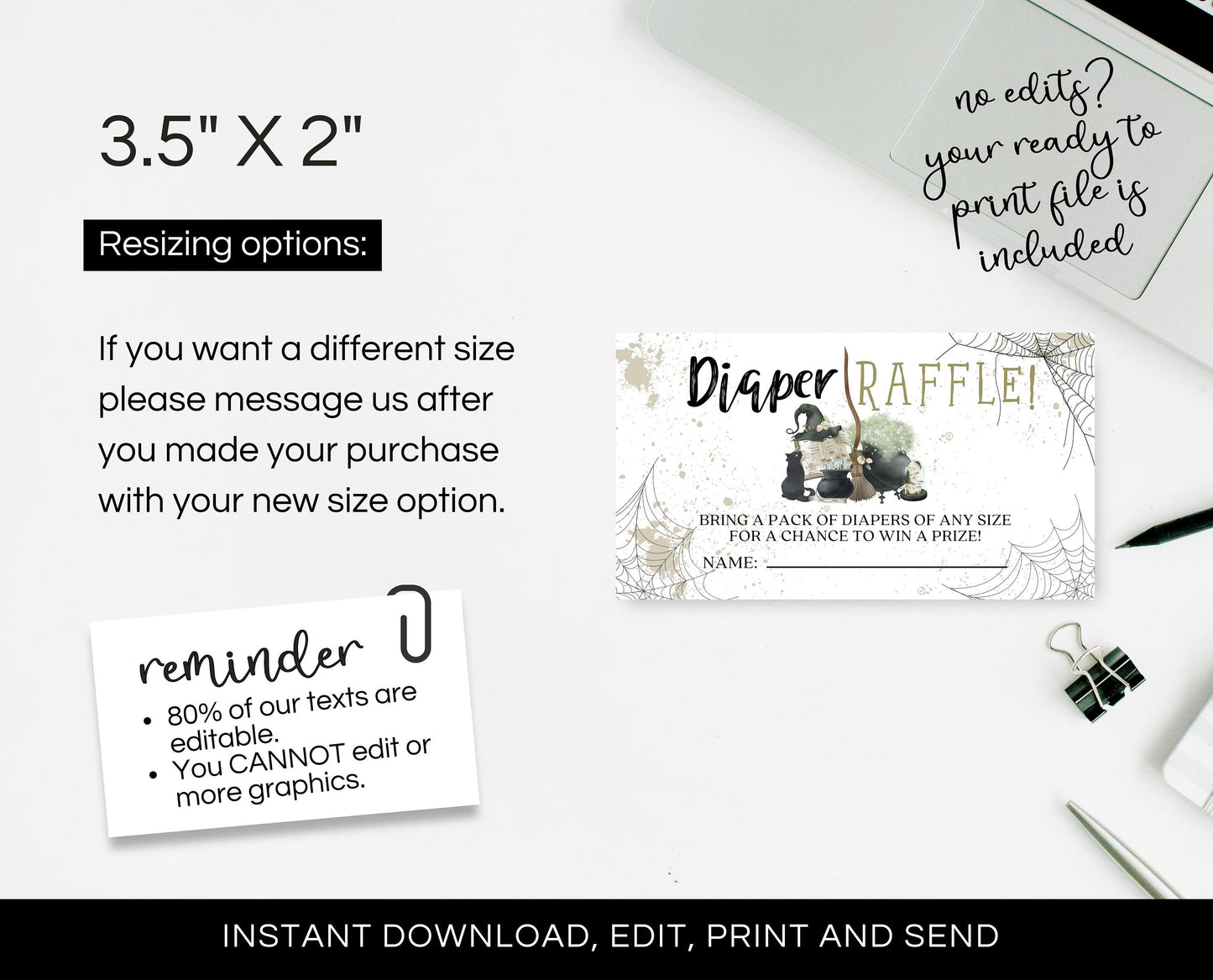Halloween Diaper Raffle Template, Halloween A Baby Is Brewing Baby Shower Game, Printable Halloween Diaper Raffle