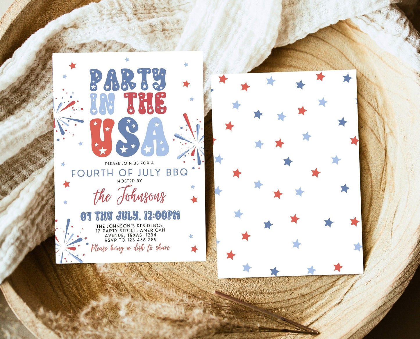 Editable 4th Of July BBQ Invitation, Independence Day BBQ Invite, Barbeque Invitation, July 4th BBQ Invite, July Fourth Invite, Printable