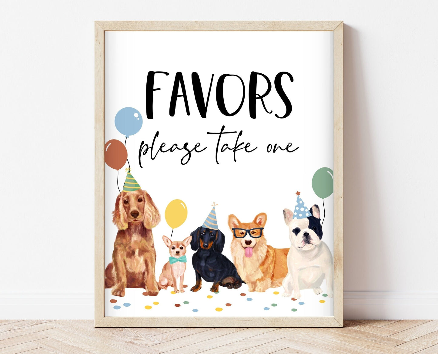 Editable Dog Birthday Favors Sign, Puppy Birthday Treat Table Sign, Printable Puppy Signs, Favors Dog Birthday Sign, BDBP01