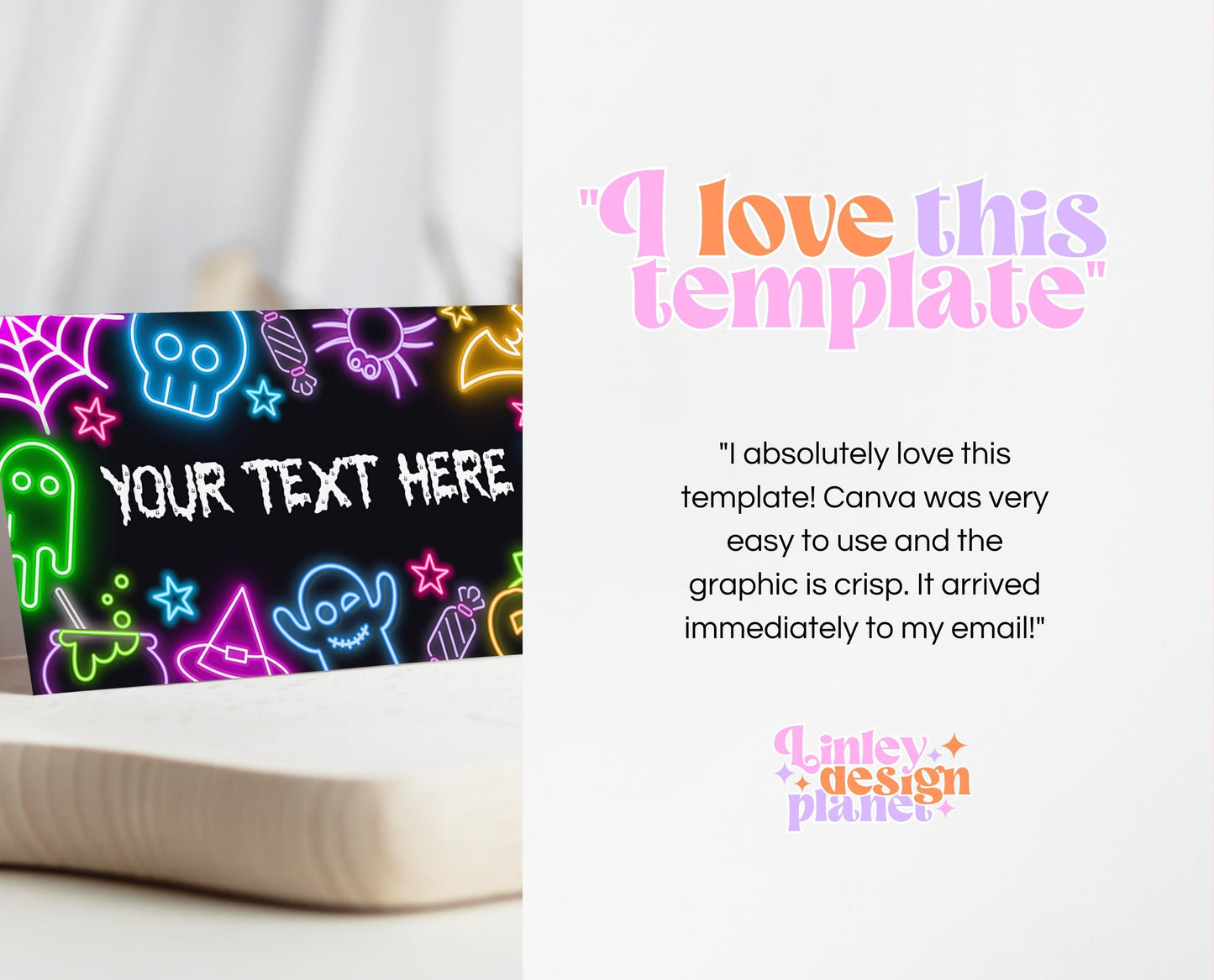 Neon Halloween Party Food Labels Template, Halloween Party Name Cards, Printable Neon Halloween Birthday Decor, Neon Halloween, NHBP01