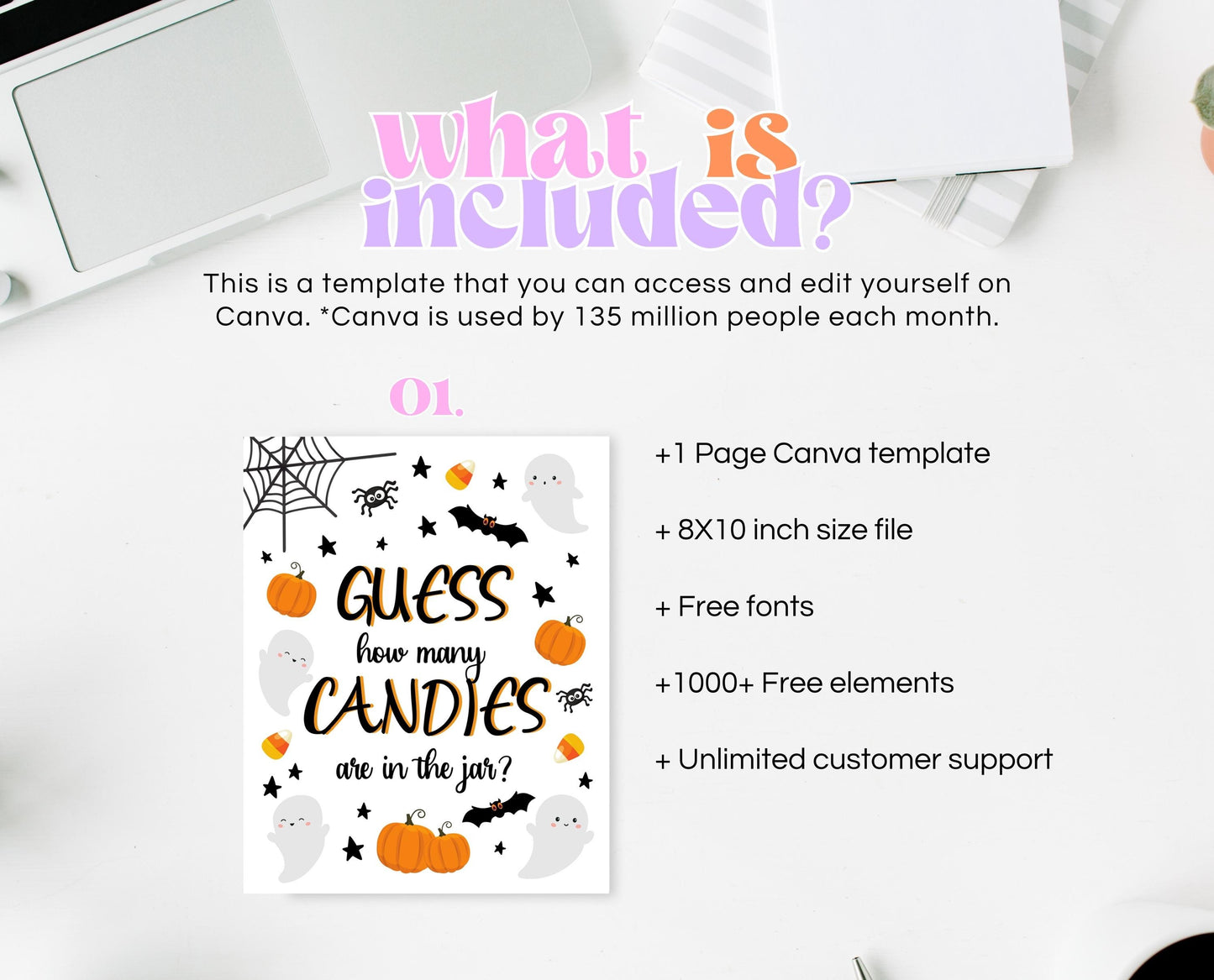 Halloween Game, Guess How Many Candies Are in the Jar Halloween Baby Shower Guessing Game, Halloween treat sign, Printable Halloween Games
