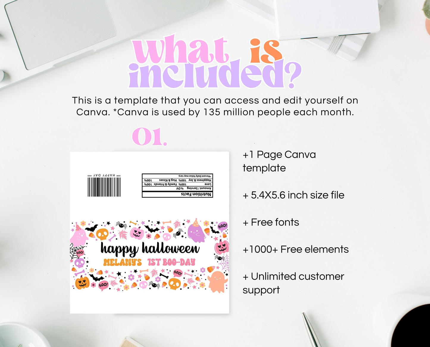 Editable Spooky Birthday Chocolate Wrapper, Halloween Birthday Tent Cards, Spooky Candy Wrapper, Halloween Tags Template, Printable, PHBP01