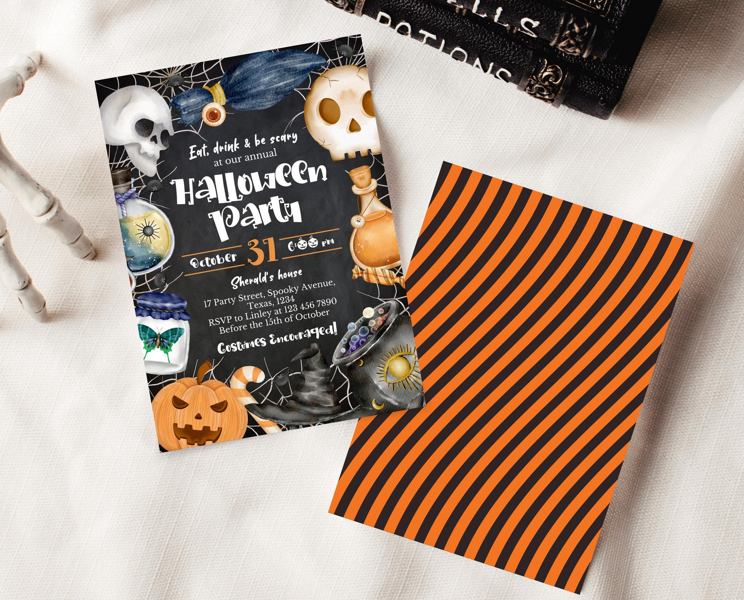 Editable Halloween Invitation, Spooky Halloween Party Invite, Printable Halloween Family Invite, Scary Halloween Invitation, Dark Invite