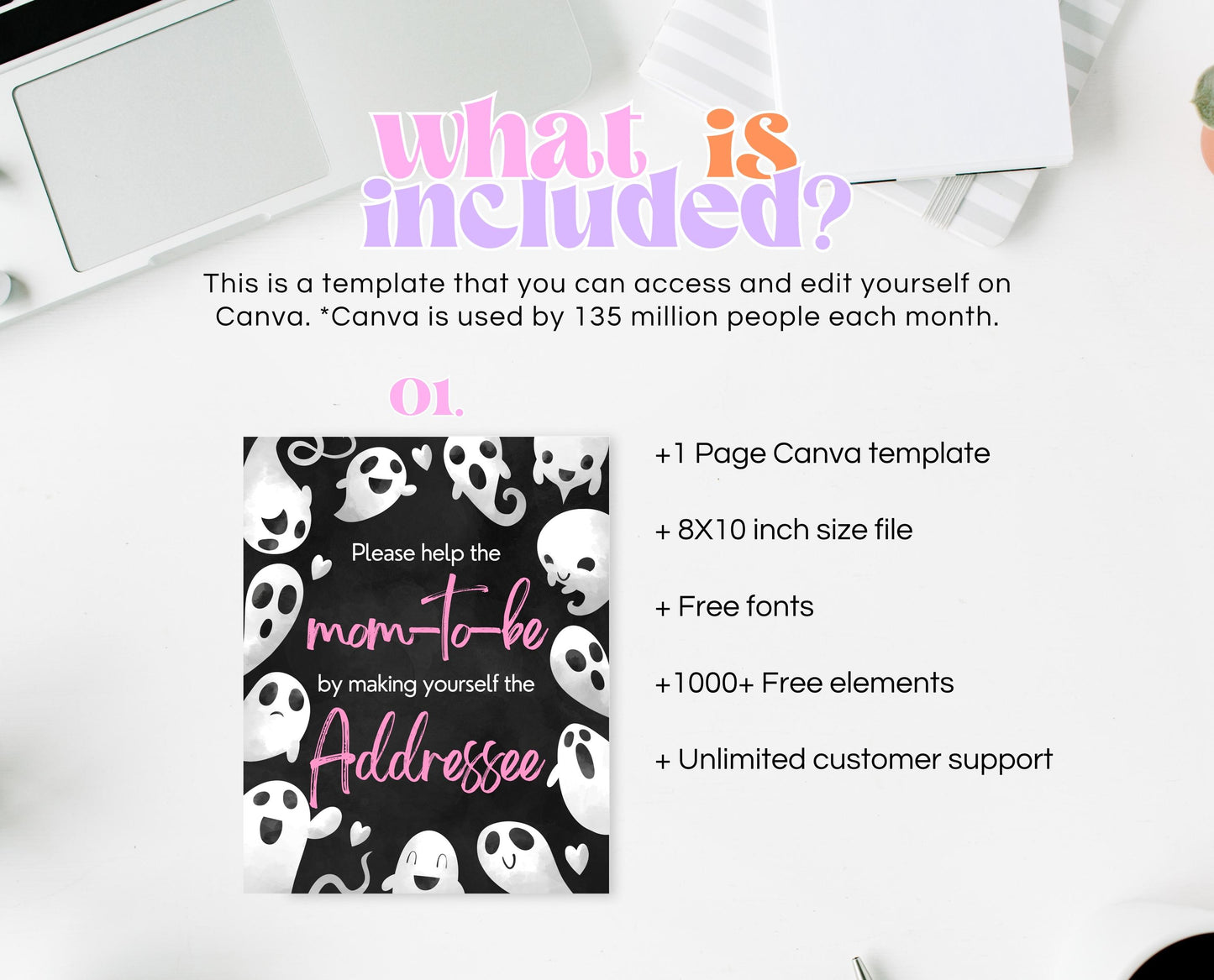 Envelope Station Sign Halloween Baby Shower, Halloween Baby Shower Addressee Sign, Printable Halloween Sign, Pink Girl Baby Shower, HBSC04