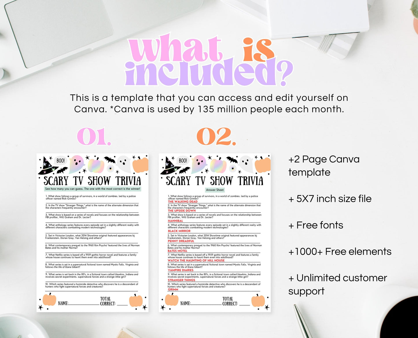 Halloween Scary TV Show Trivia Game, Halloween Trivia, Halloween Party Game, Halloween Fun Games, Halloween Family Party Game, Printable
