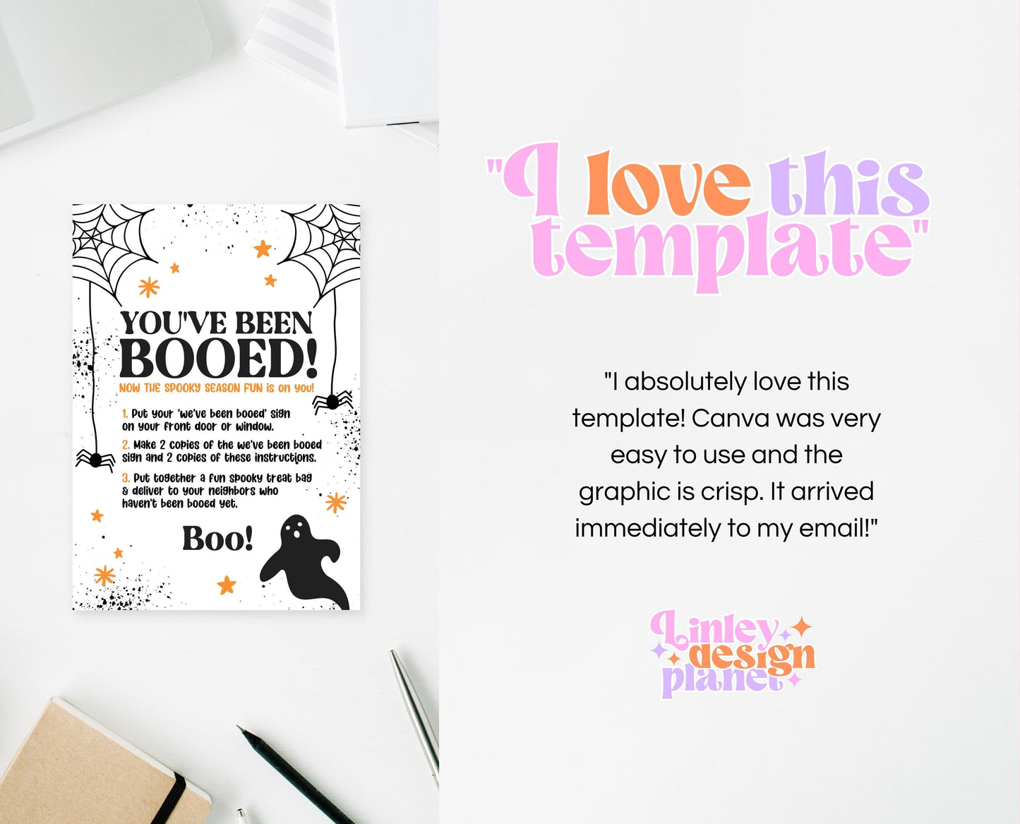 Editable You've Been Booed! Card, Halloween Printable For Friend, You've Been BOOed, Halloween Invitations, Halloween Funny Card