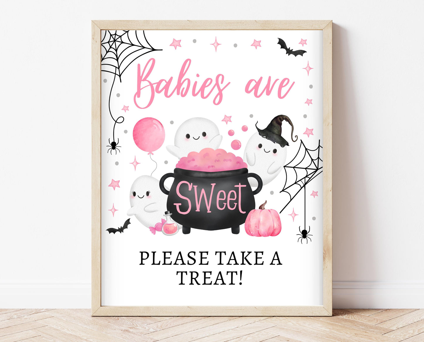 Babies Are Sweet Sign Halloween Baby Shower, Halloween Favors Sign, Printable Halloween Sign, A Little Boo Is Almost Due Baby Shower, HBSC08