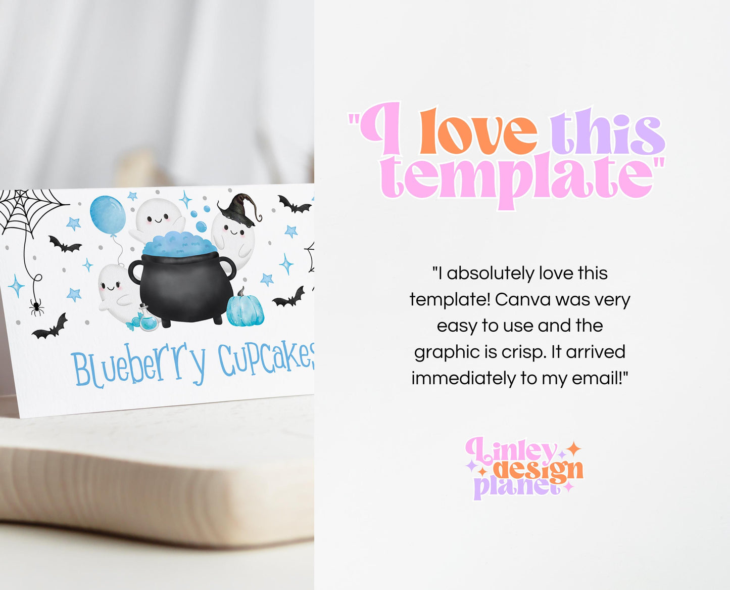 Editable A Little Boo Is Almost Due Baby Shower Food Label, Blue Boy Baby Shower Tent Cards, Halloween Boy Baby Shower Food Cards, HBSC09