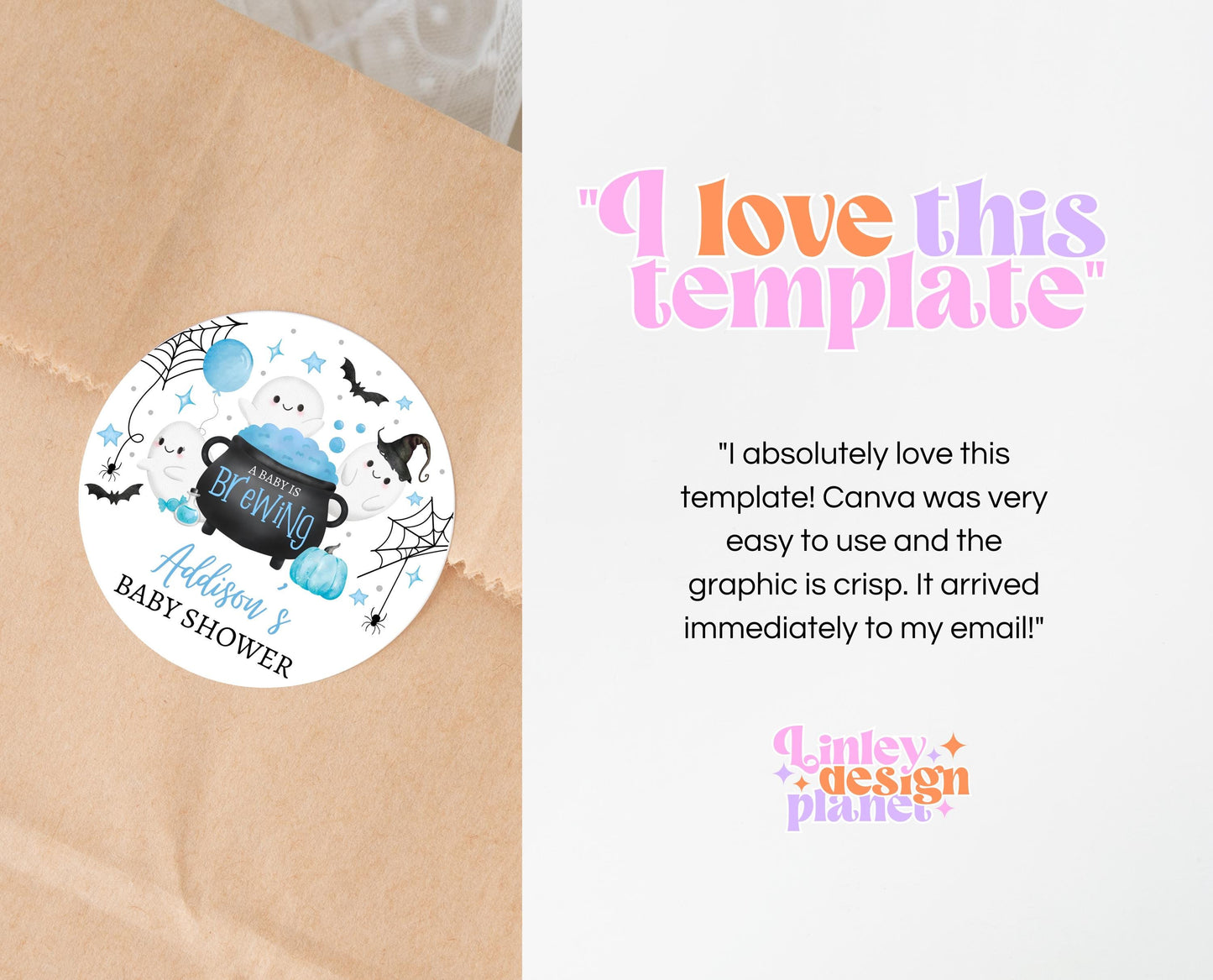 Editable A Little Boo Is Almost Due Baby Shower Cupcake Toppers, Blue Boy Baby Shower Cake Topper, Halloween Baby Shower Toppers, HBSC09
