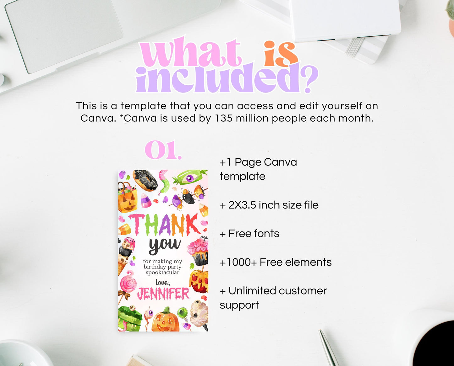 Editable Halloween Candy Favor Tag, Halloween Birthday Thank You Tag, Spooky Party Favors, Halloween Gift Tag Template, Printable, CHBP01
