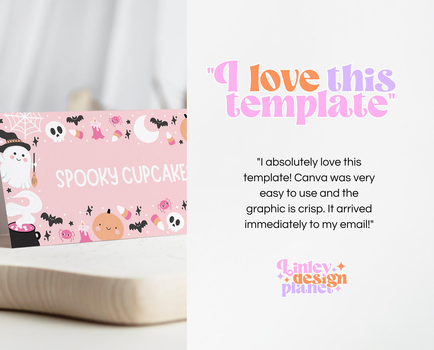 Editable Pink Halloween Food Label, Halloween Birthday Place Cards, Spooky Party Food Label, Halloween Tent Card Template, Printable, PHBP04