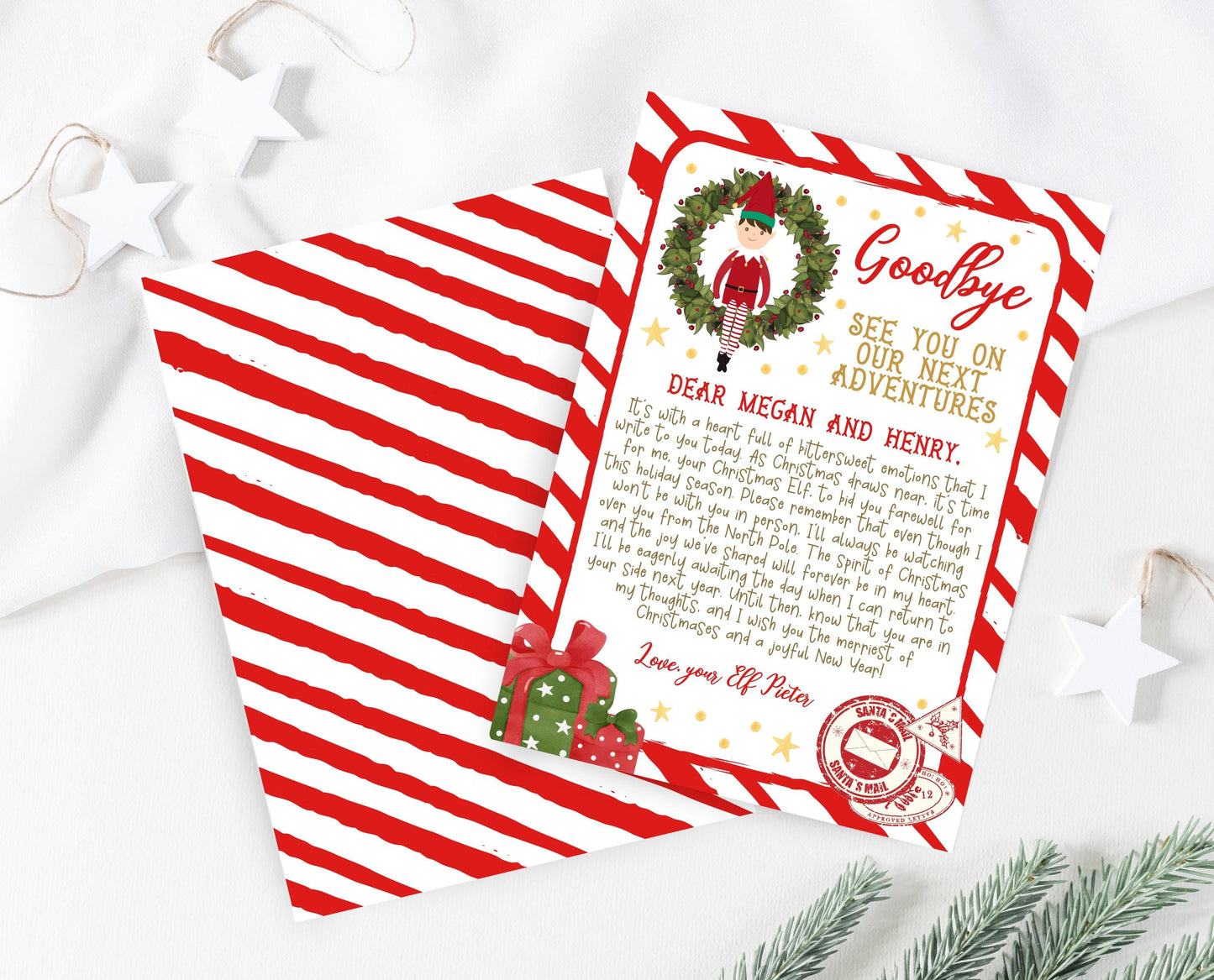 Editable Elf Goodbye Letter, Siblings Elf Letter, Christmas Elf Letter Farewell Letter, Printable Elf Goodbye Letter, Elf letter, CEC02