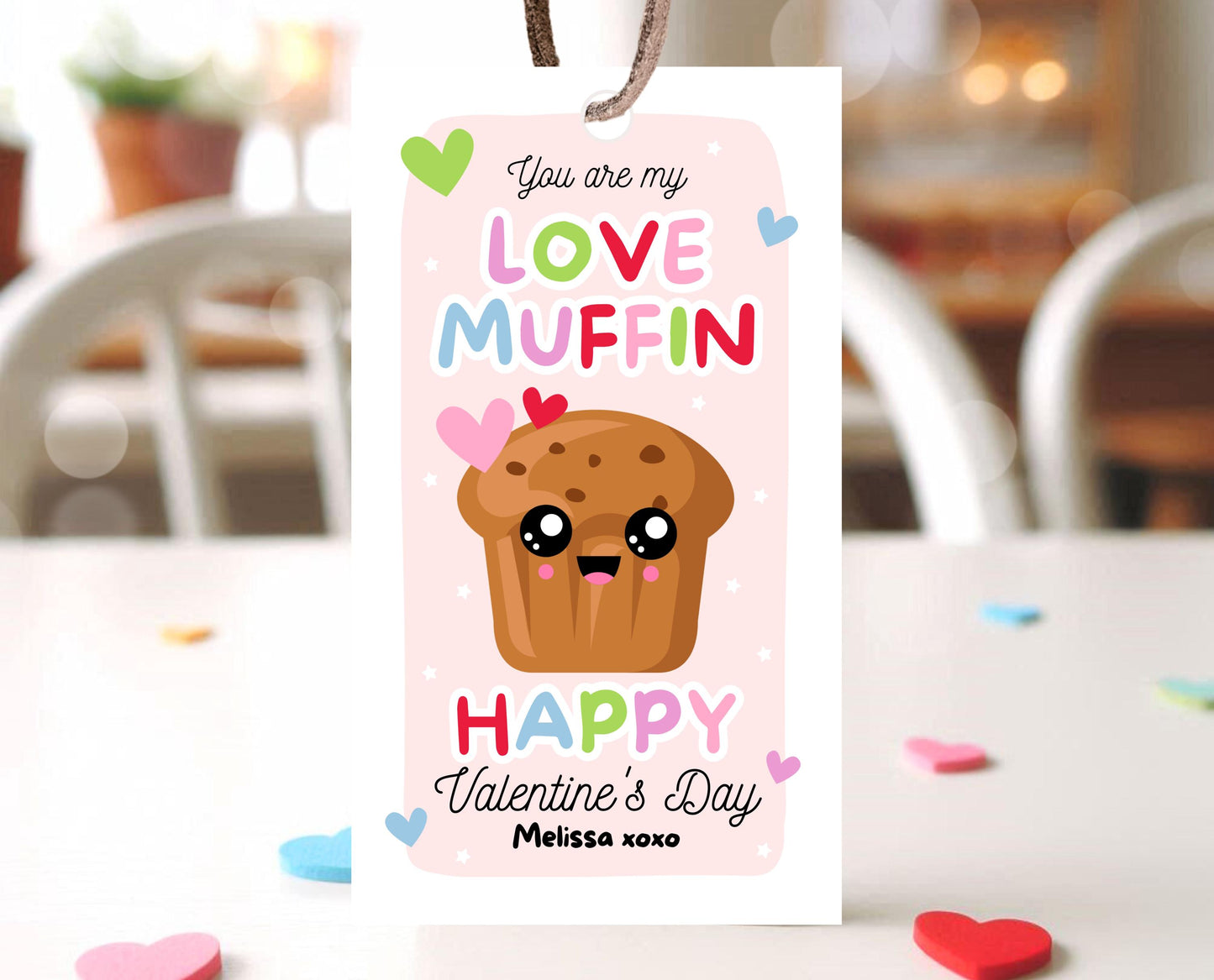Editable Muffin Valentines Gift Tag, Valentine You Are My Love Muffin, Friend Tag Valentines, Muffin, Classroom Gift Tag, Instant Download