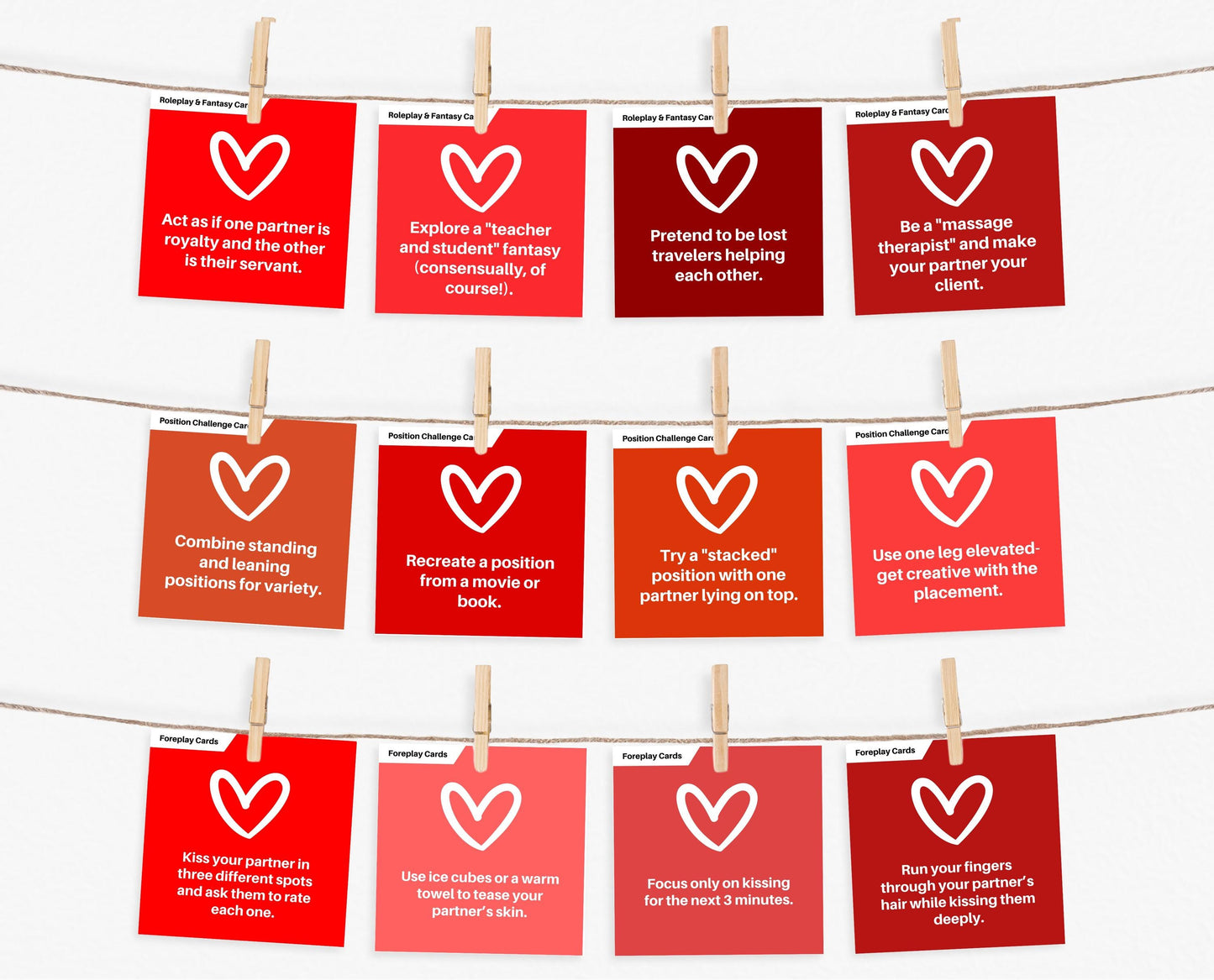 Couple Naughty Action Cards, Dirty Challenges Cards, Date Night Cards, Anniversary Gift, Valentines Games, 50 Shades Of Red, Gift For Him