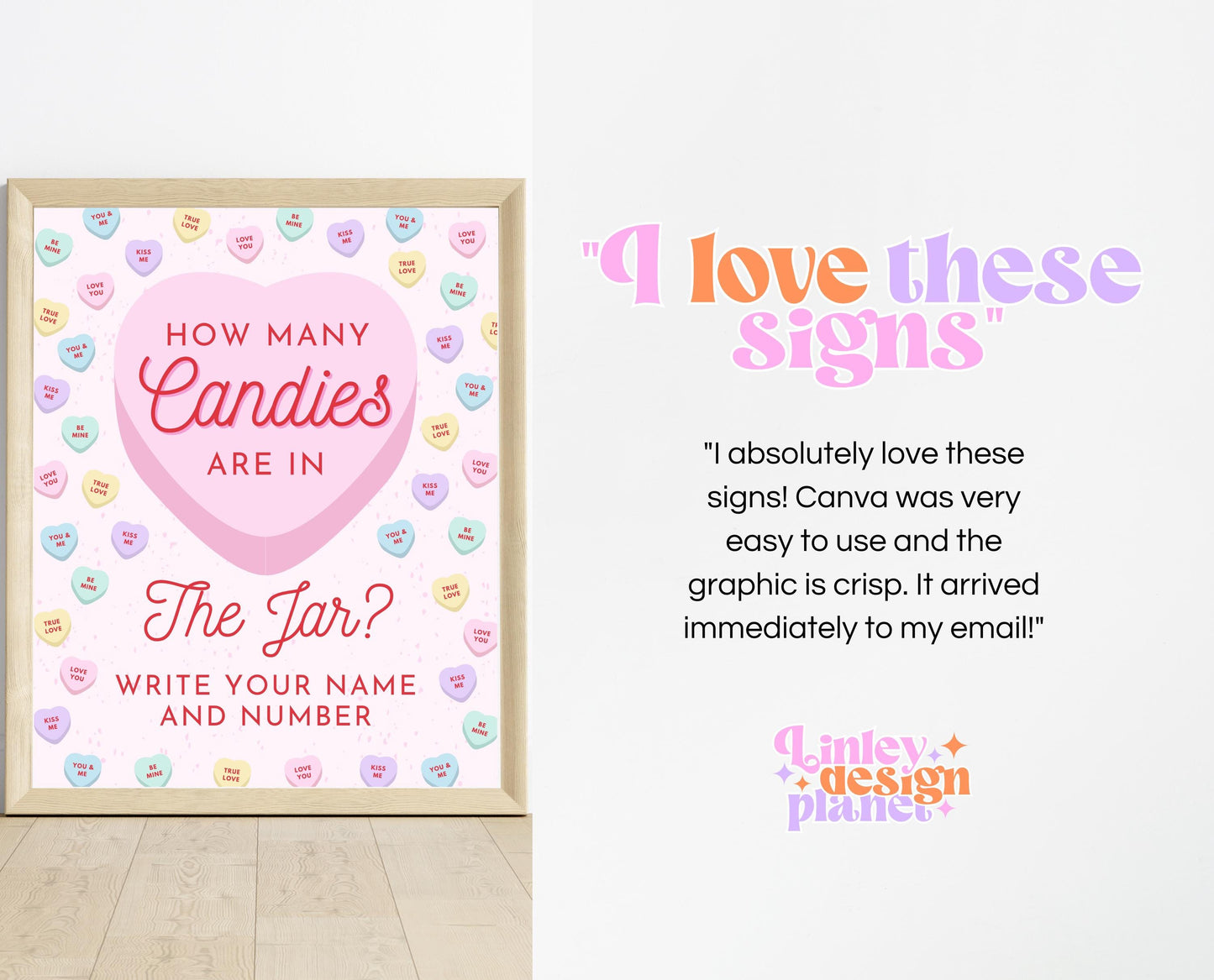 Editable Heart Candy Birthday Sign Bundle, Conversation Hearts Theme Birthday Signs, Sweetheart Party Sign, Pink Valentines Birthday, VDC04