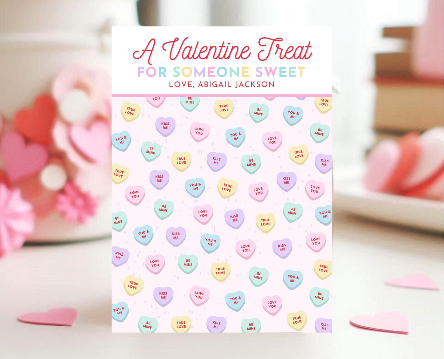 Editable Valentine's Day Cookie Card, Valentine's Day Cookie Holder, Cookie Card, Cookie Gift Tag, Printable, Template, Instant Download