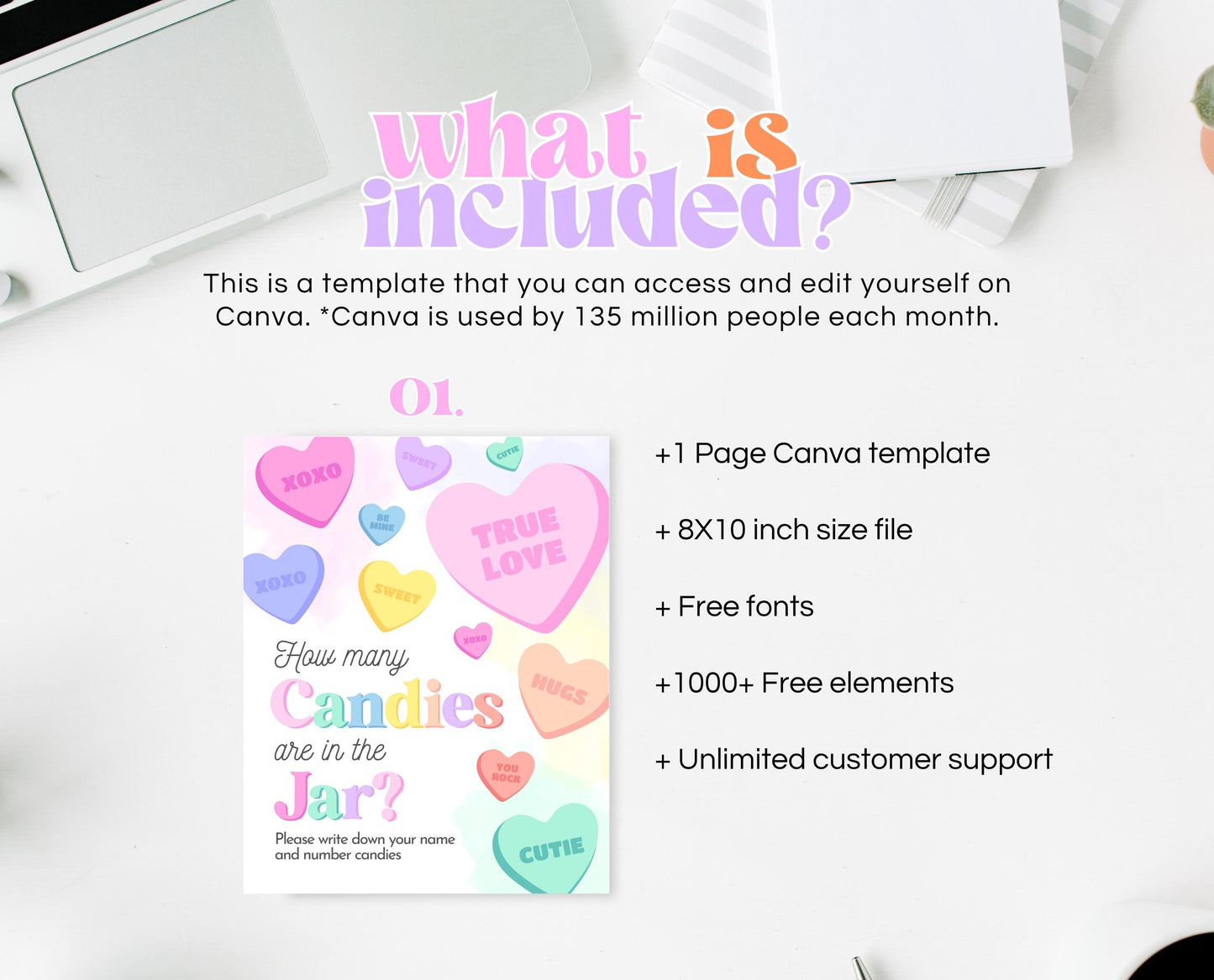 Editable Guess How Many Candies Sign, Hearts Candy Theme Baby Shower, Little Sweetheart Candy, Valentines Baby Shower Game, Printable, VDC01