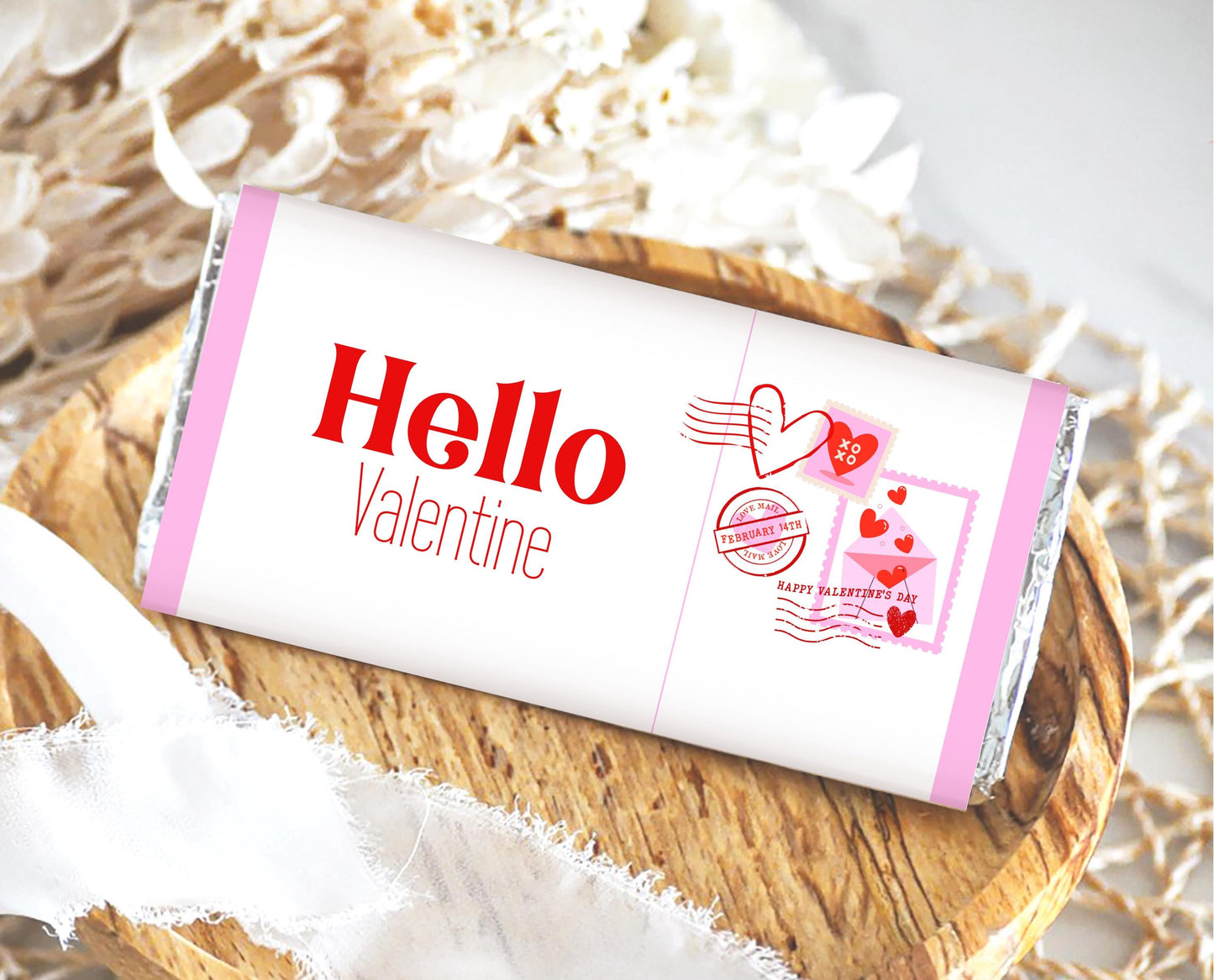 Editable Valentine's Day Chocolate Wrapper, Hello Valentine Chocolate Wrapper, Classroom Valentine's Treat, Friend Valentine Gift, Printable
