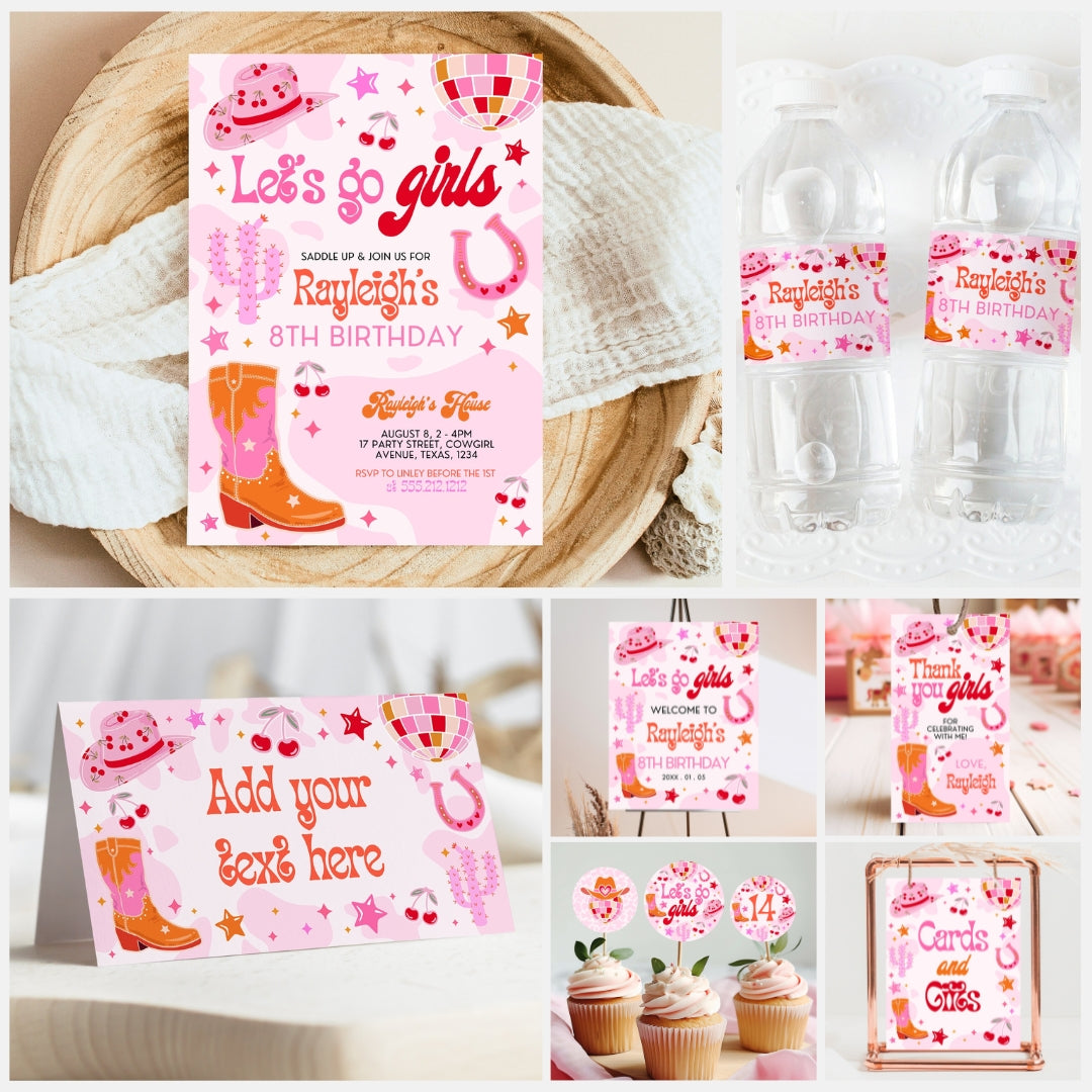 Retro Cowgirl Birthday Collection DCBP02