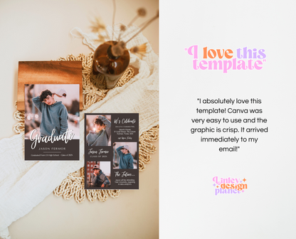 Editable Modern Graduation Invitation, Graduation Party Invite, Graduation Minimalist Invitation, Graduation Party, Instant Download, GP01