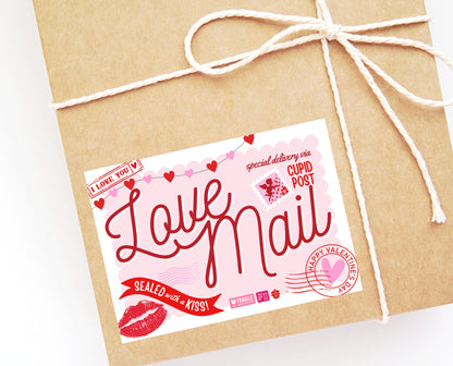 Editable Valentines Day Gift Box Label, Personalized Valentine Treat Box Label, Valentines Gift Label, Printable, Valentine Shipping Label