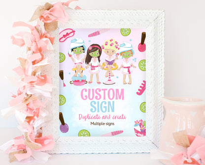 Editable Spa Party Birthday Custom Sign, Glamour Party Poster, Spa Birthday Decor, Pink Spa Party Custom Banner, Printable Download, GBP10
