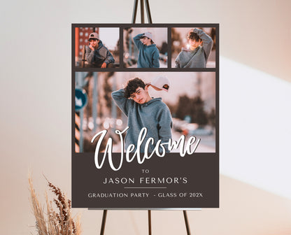 Editable Modern Graduation Welcome Sign, Graduation Party, Graduation Minimalist Welcome Banner, Graduation Party, Instant Download, GP01