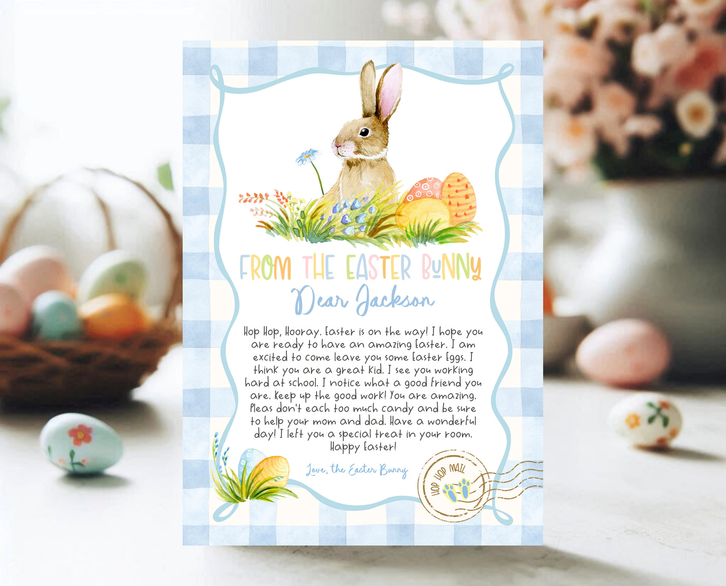 Editable Easter Bunny Easter Basket Letter, Personalized Letter From The Easter Bunny, Easter Bunny Morning Letter, Instant Download, EPC14
