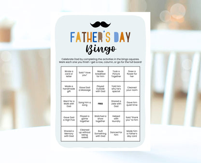 Editable Father's Day Bingo Game, Printable Father's Day Bingo Activity, Fathers Day Game With Kids, Father's Day Games, Instant Download
