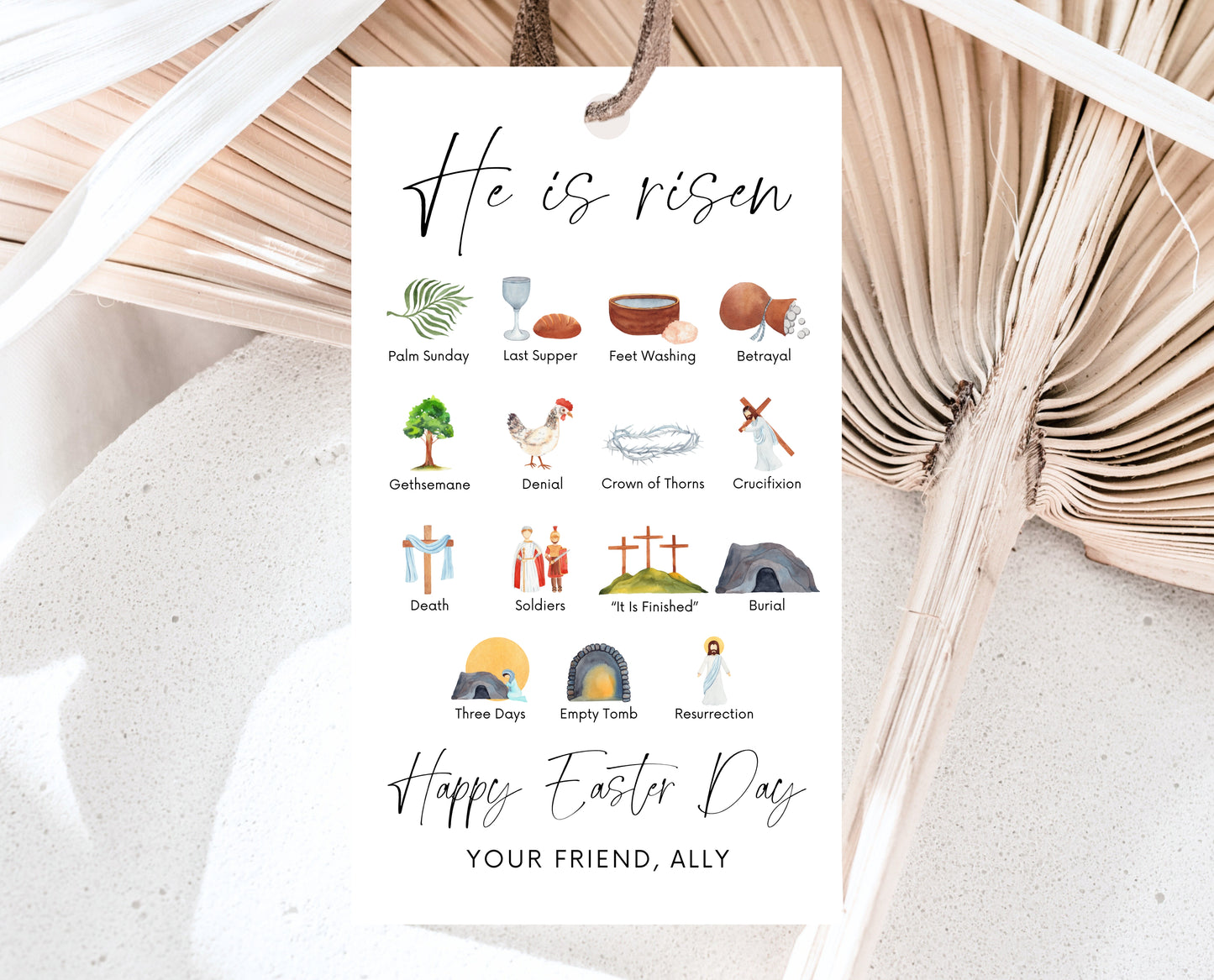 Editable Easter Resurrection Gift Tag, Printable Easter Story Tag, LDS Easter Advent Tag, First Easter Scripture, Holy Week Favor Tag, EPC17