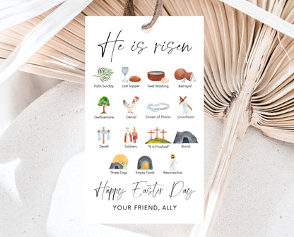 Editable Easter Resurrection Gift Tag, Printable Easter Story Tag, LDS Easter Advent Tag, First Easter Scripture, Holy Week Favor Tag, EPC17