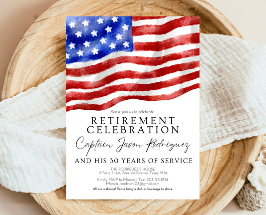 Editable Retirement Party Invitation, Retirement Invite Download, Military Retirement Invite, Navy Marine Retirement Party, Army Air Force