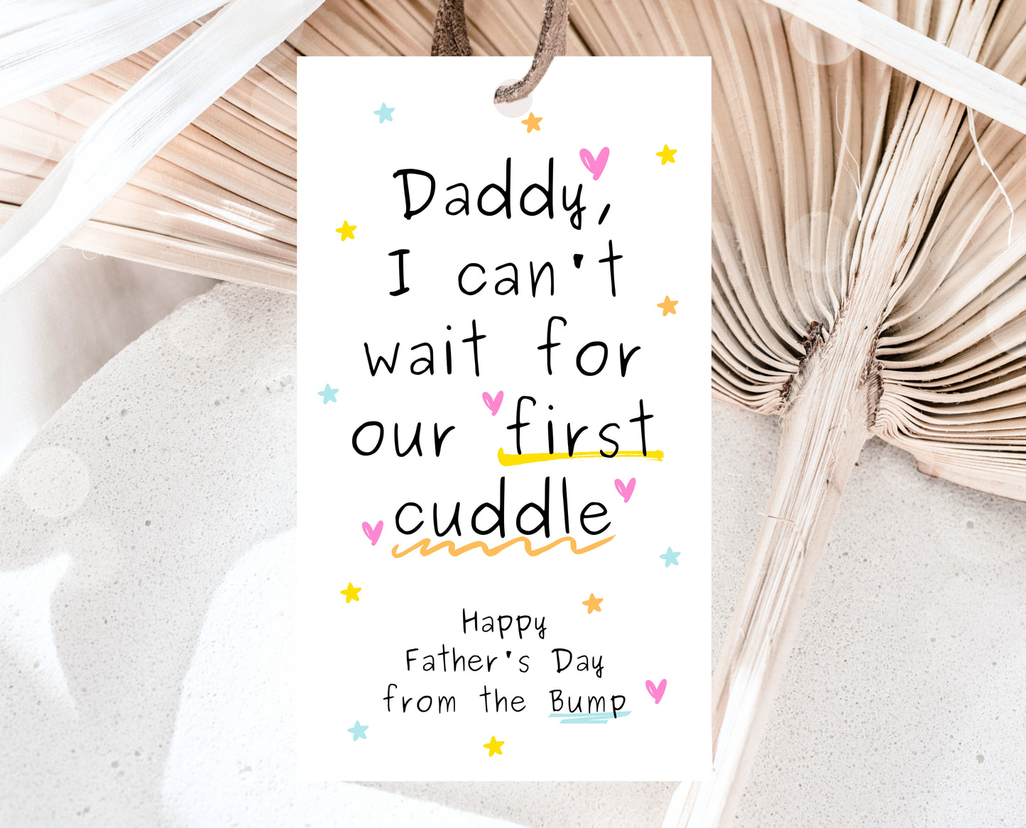 Editable From The Bump Father's Day Gift Tag, Printable I Can't Wait For Our First Cuddle Favor Tag, Fathers Day Gift Tag, Instant Download