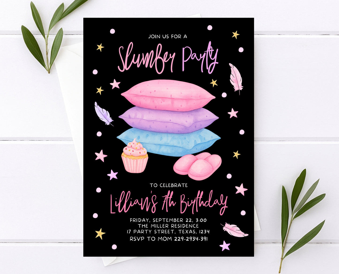 Editable Slumber Birthday Invitation Pink Glamping Spa Sleepover Party Movie Night Tween Teen Printable Template Instant Download GBP53