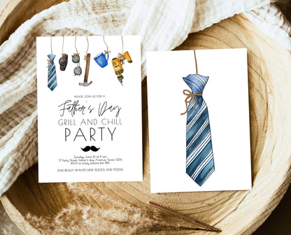 Editable Father's Day Invitation, Printable Minimalist Fathers Day Invitation, Fathers Day BBQ Invite, Father's Day Invite, Instant Download